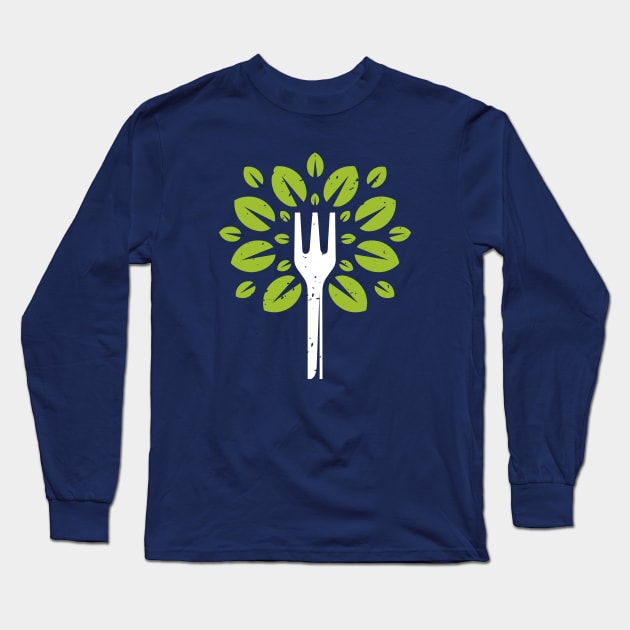 Vegan Green Food Vintage Design Long Sleeve T-Shirt by Alundrart
